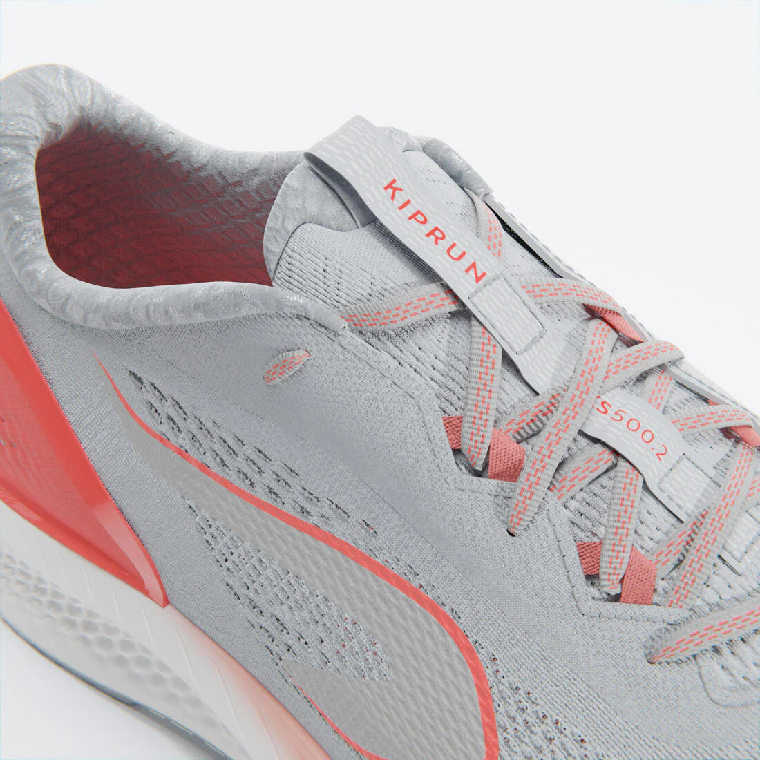 WOMEN'S KIPRUN KS 500 2 RUNNING SHOES - GREY AND CORAL - Image 6