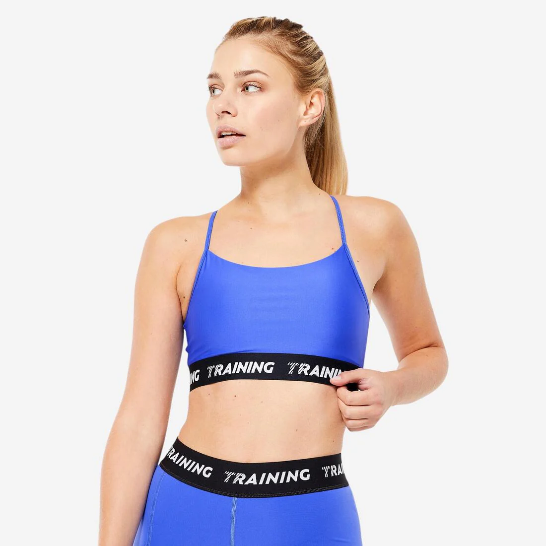 Women's Light Support Sports Bra with Thin Crossover Straps