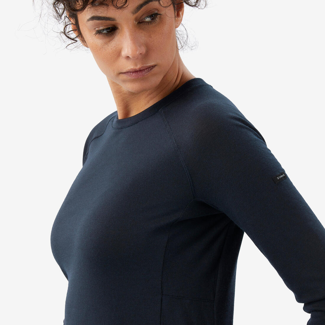 Women’s Merino Wool Long-Sleeved T-Shirt, Merino Resist - Blue - Image 3