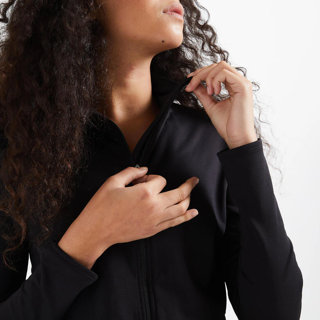 Women's Straight-Cut Fitness Cardio Jacket - Black - Image 5
