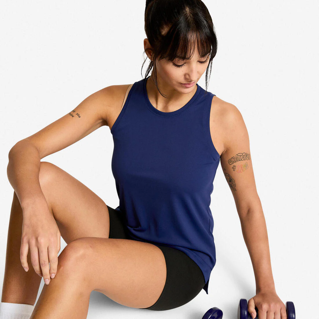 Women's Straight-Cut Fitness Tank Top - Smoky - Image 47
