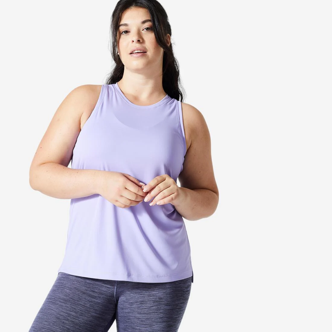 Women's Straight-Cut Fitness Tank Top - Smoky - Image 6
