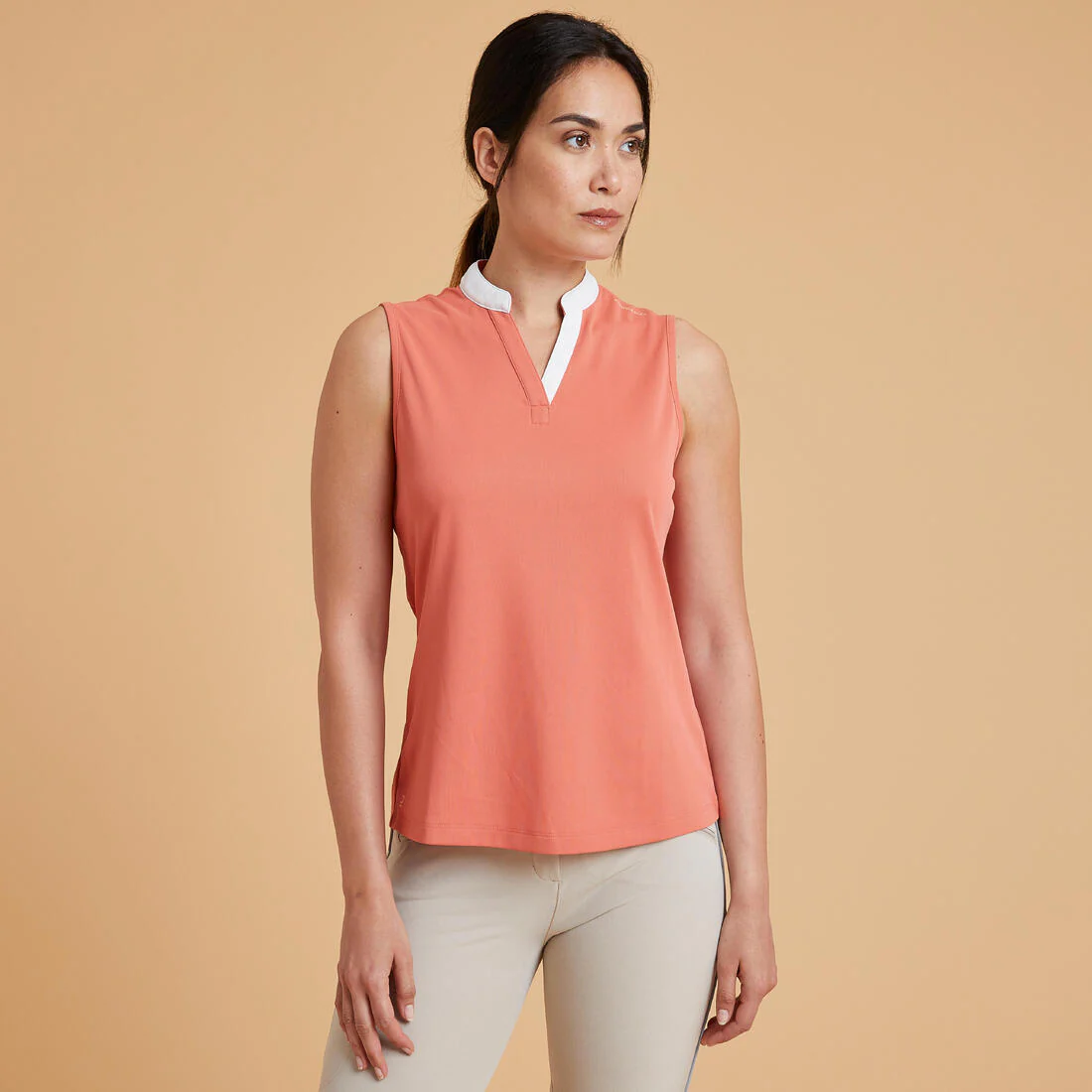 Women's Summer Horse Riding Mesh Tank Top/Sleeveless Polo Shirt 500