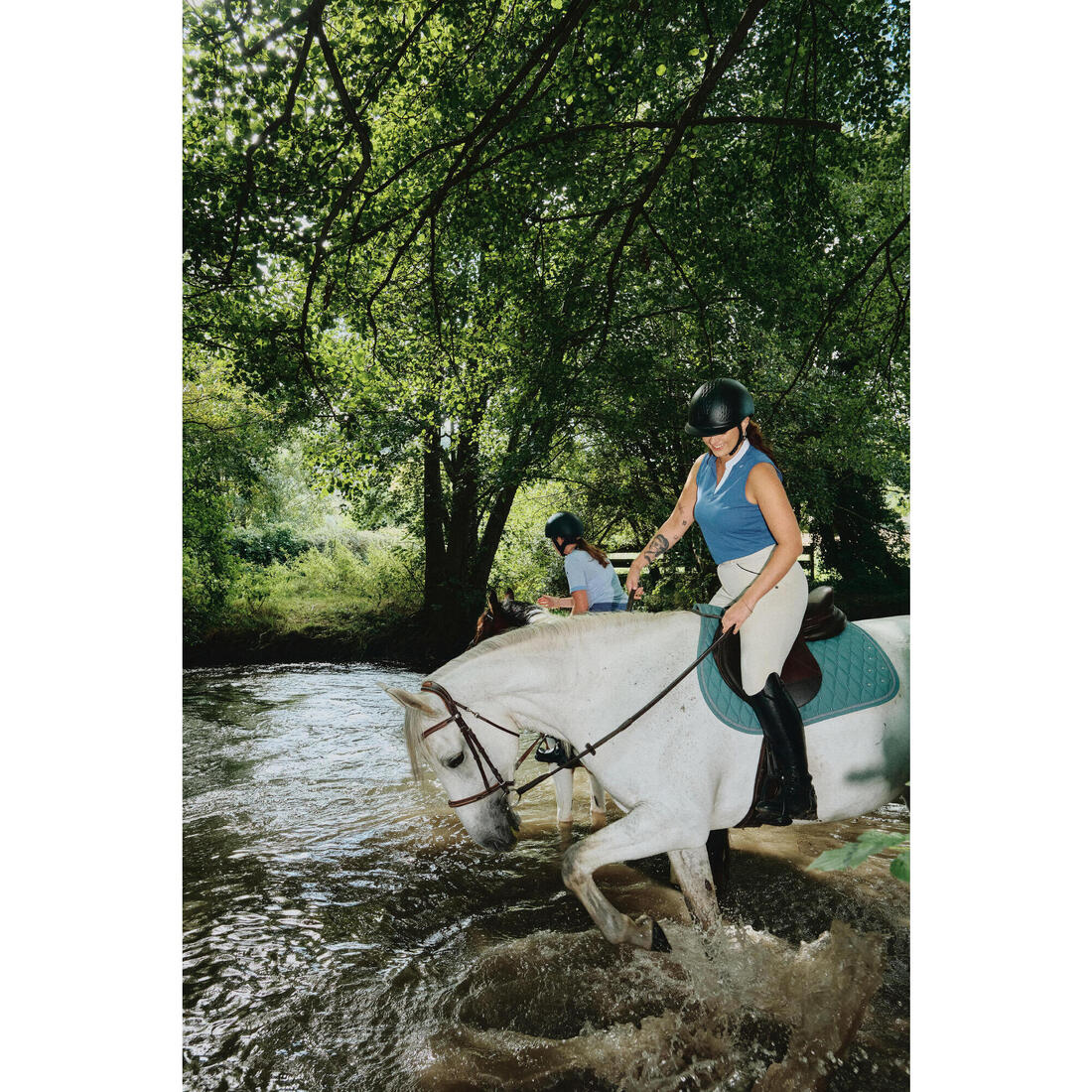 Women's Summer Horse Riding Mesh Tank Top/Sleeveless Polo Shirt 500 - Image 11