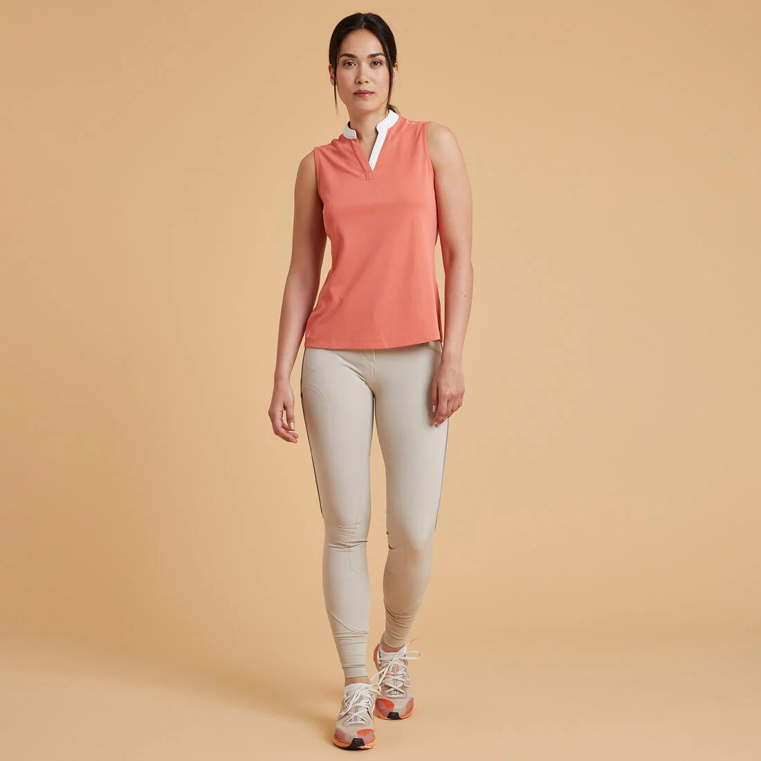 Women's Summer Horse Riding Mesh Tank Top/Sleeveless Polo Shirt 500 - Image 3