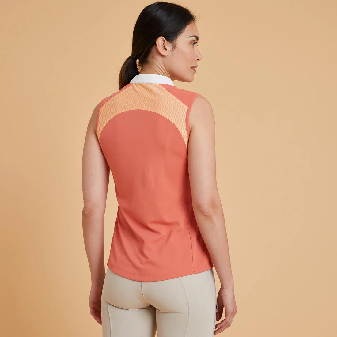 Women's Summer Horse Riding Mesh Tank Top/Sleeveless Polo Shirt 500 - Image 5