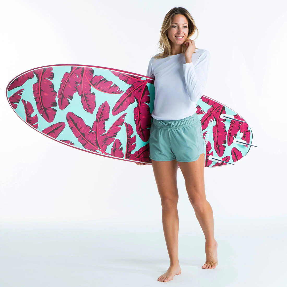 Women’s surfing long-sleeved uv-resistant t-shirt malou greige (undyed) - Image 5