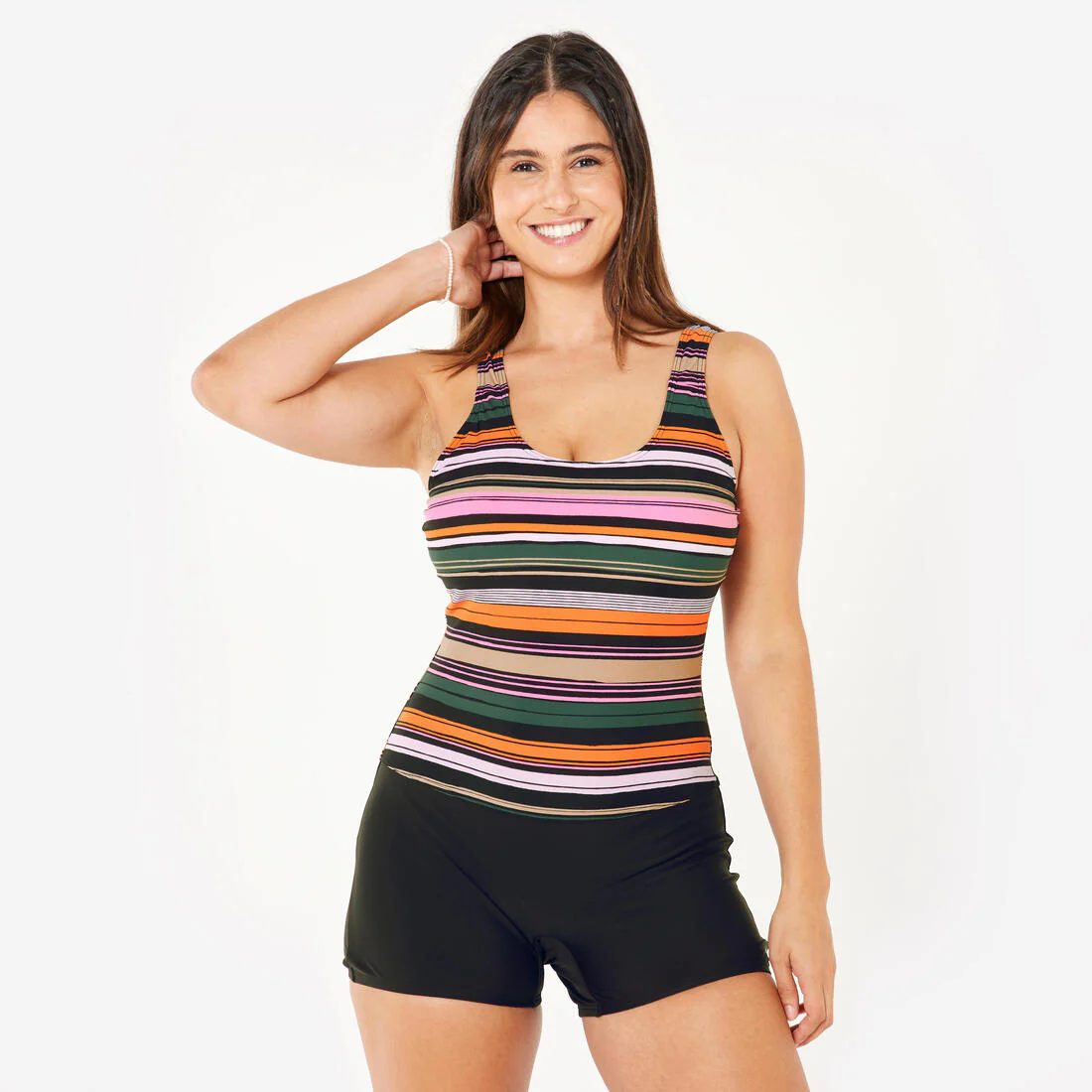 Womenâs swimming 1-piece shorty swimsuit - Dova