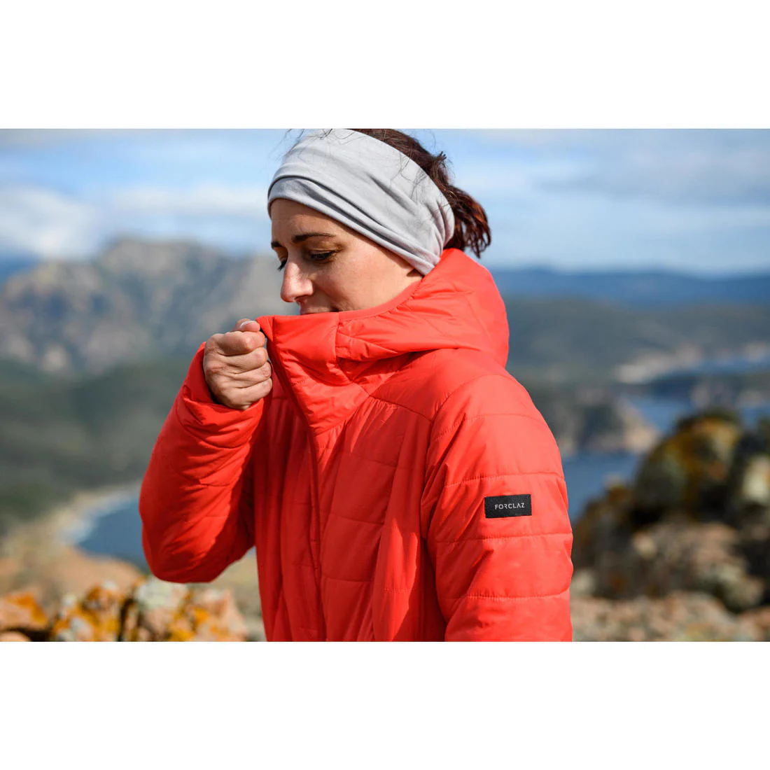 Women’s synthetic trekking padded jacket with hood, MT100 - Image 19