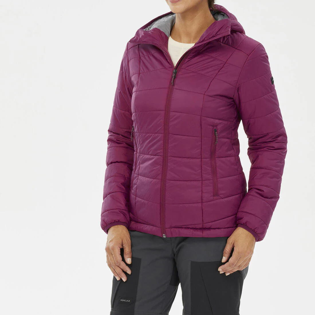 Women’s synthetic trekking padded jacket with hood, MT100 - Image 7