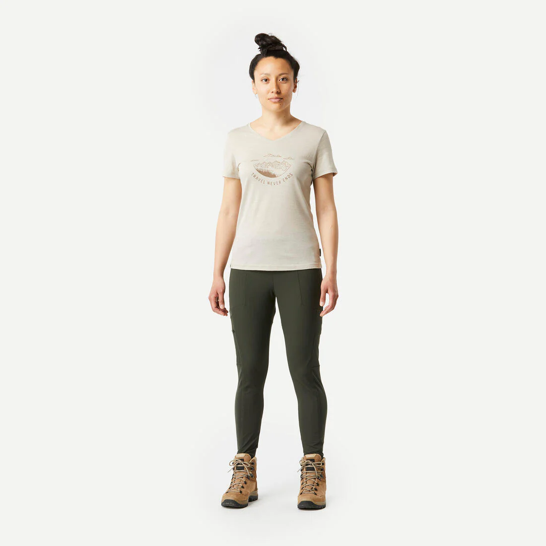 Women's Travel Trekking Reinforced & Multi-Pocket Leggings | TRAVEL 500 - Image 18