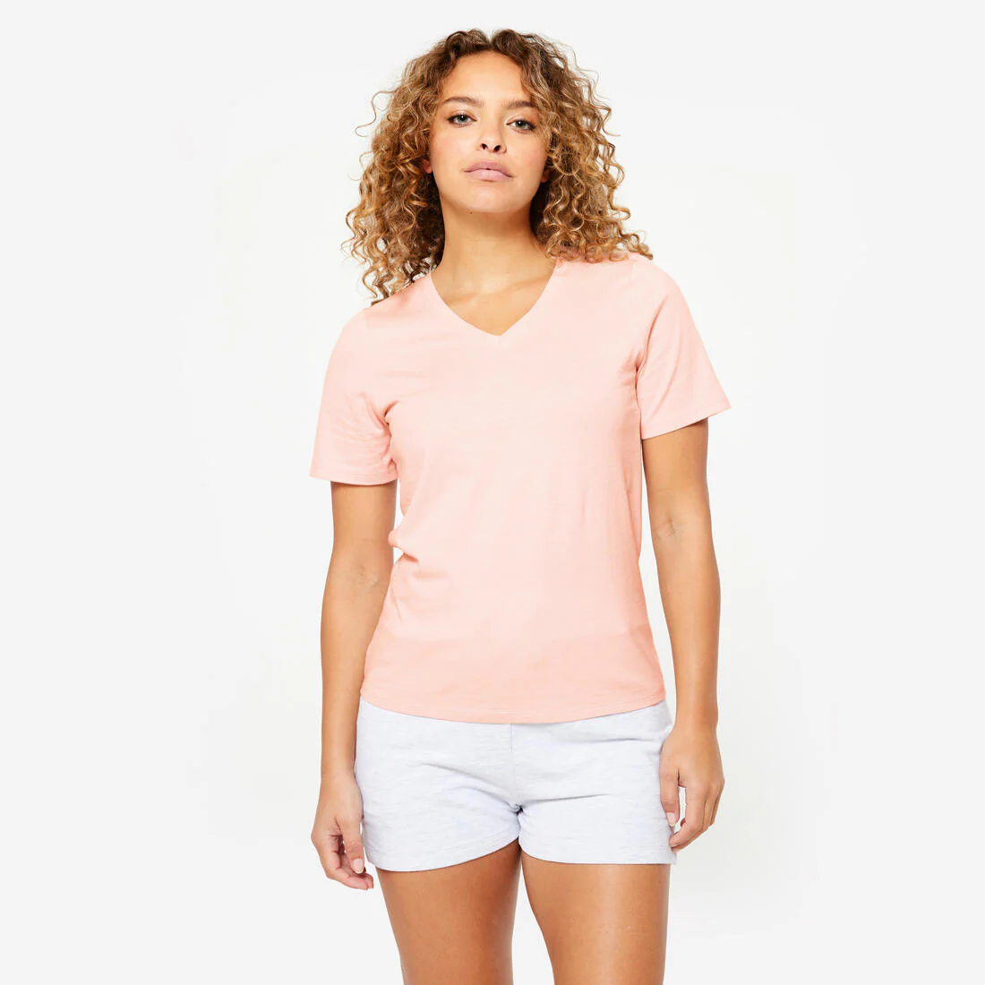 Women's V-Neck Cotton Fitness T-Shirt