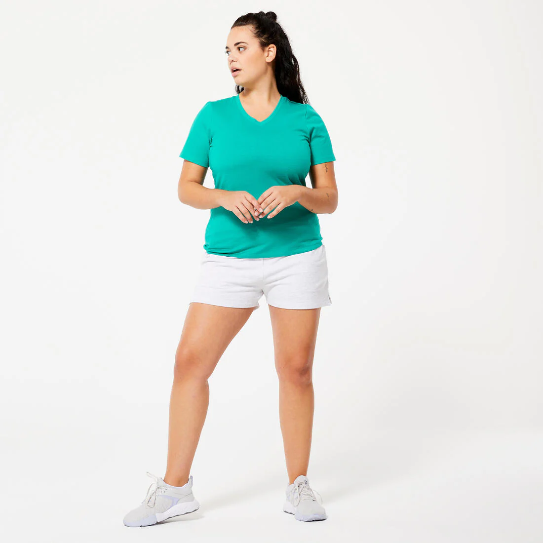 Women's V-Neck Cotton Fitness T-Shirt - Image 10