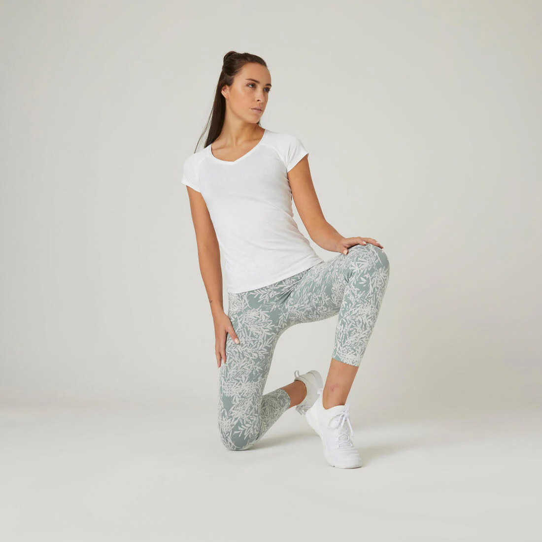 Women's V-Neck Fitness T-Shirt 500 - Ice - Image 8