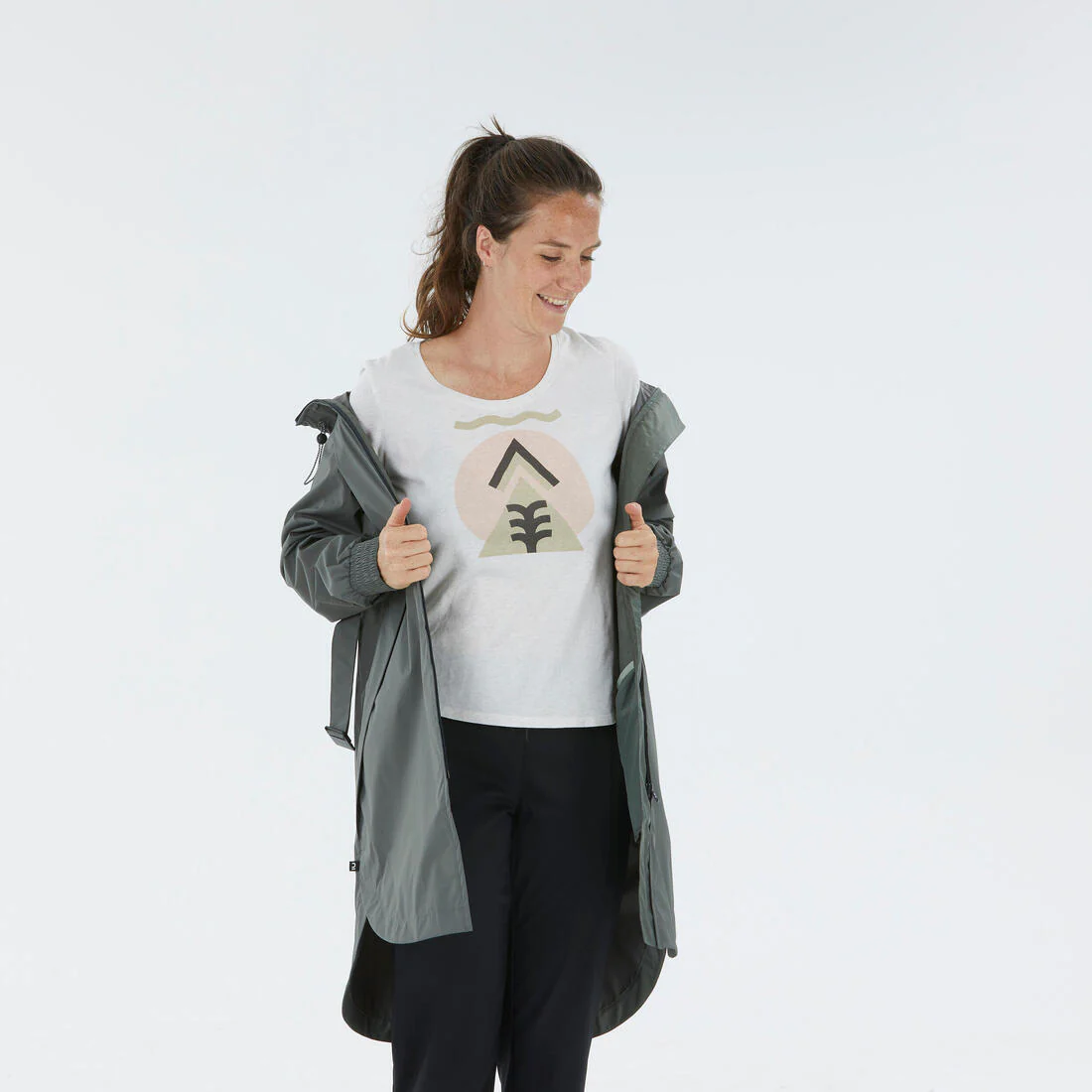 Women’s waterproof hiking jacket, Raincut Long - Image 20