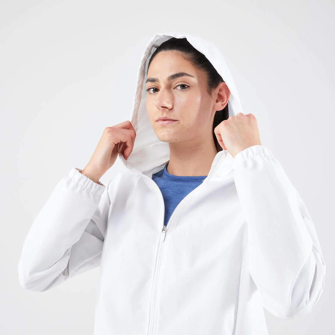 Women's Waterproof Running Jacket - KIPRUN Run 100 Rain - White - Image 5