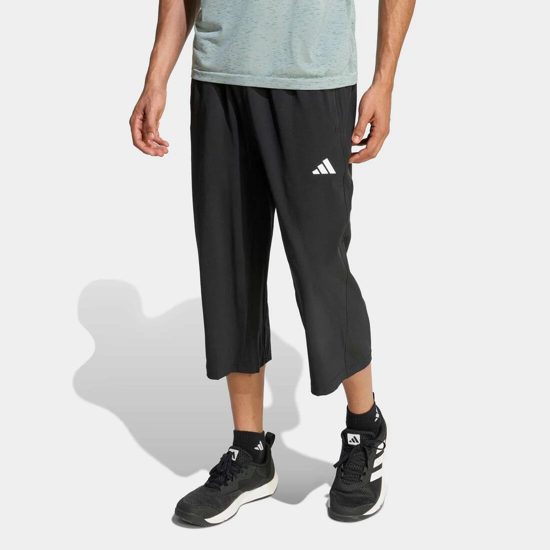 Workout Essentials Flex Woven 3/4 Pant, Black - Image 2