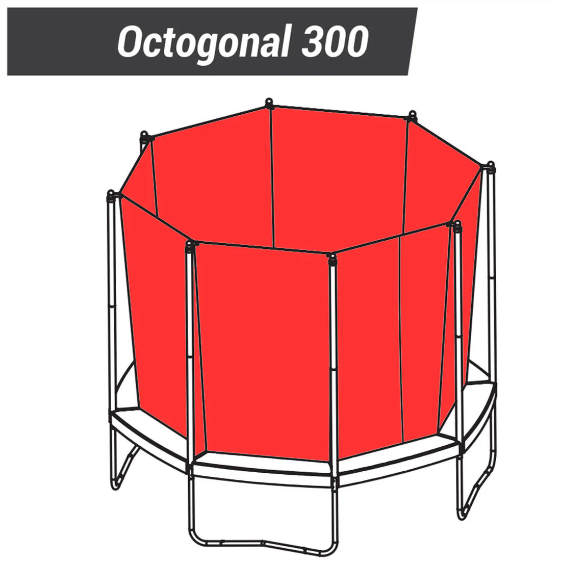 Zipped Protective Net Spare Part for Octagonal 300 Trampoline - Image 3