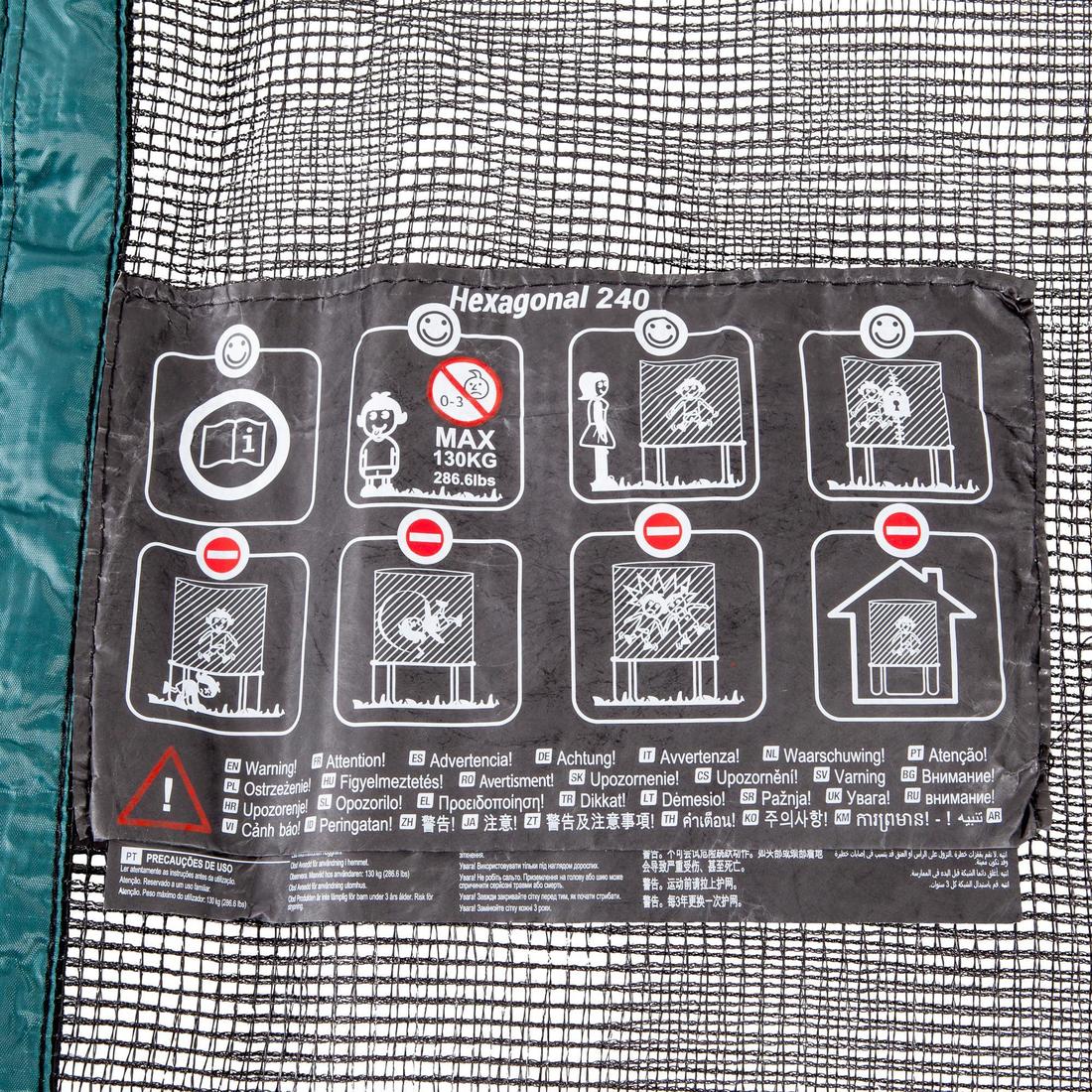 Zipped Safety Net Spare Part for Hexagonal 240 Trampoline - Image 5